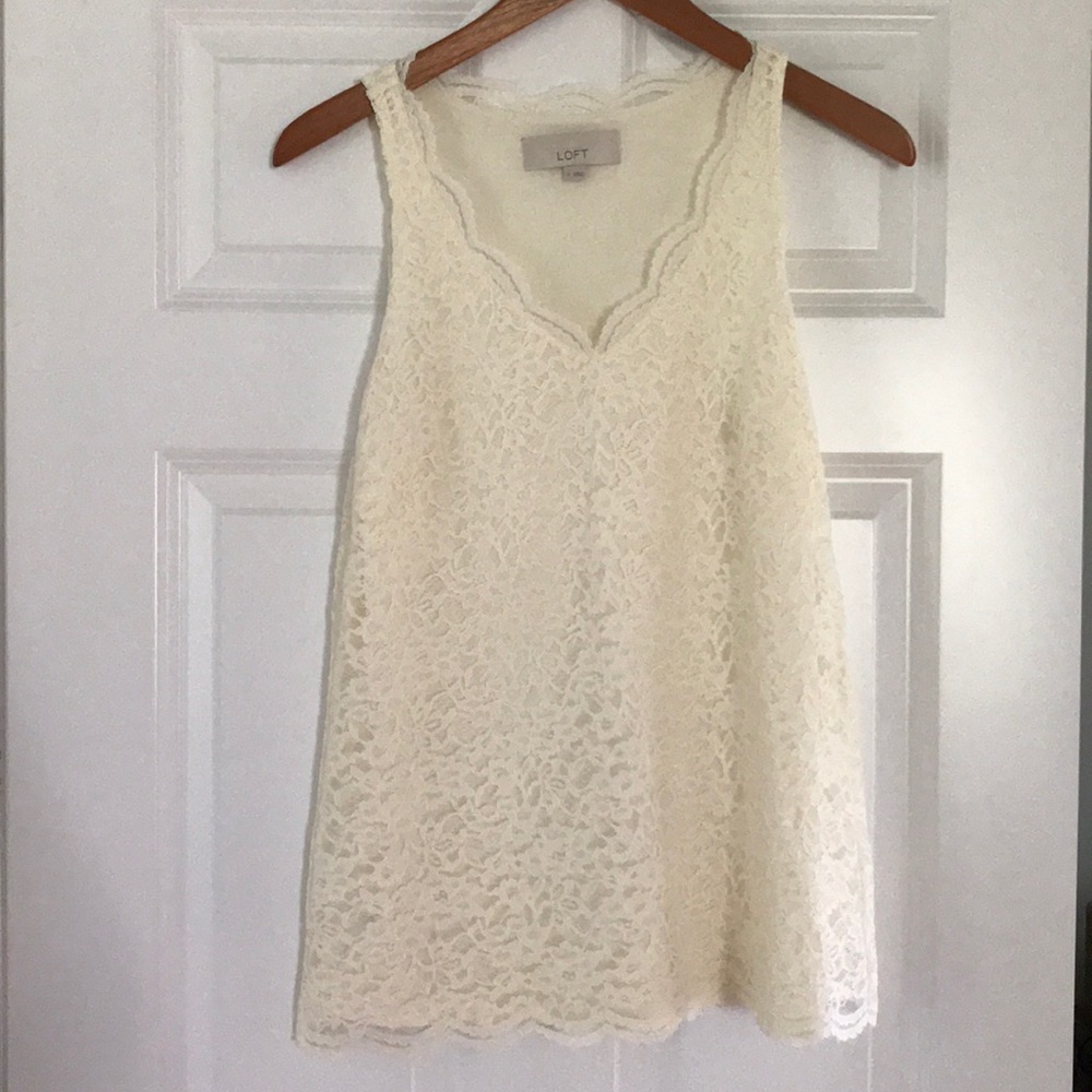 LOFT cream lace top